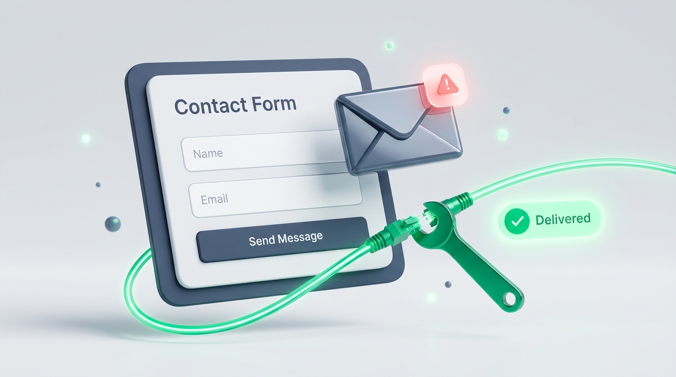 contact form deliverability testing and lead leak prevention 3d render